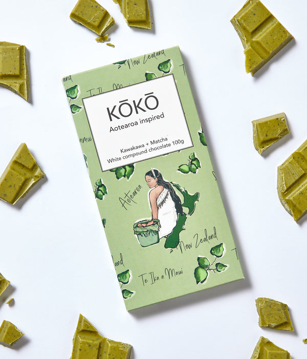 Kawakawa + Matcha White Chocolate